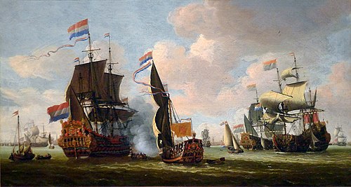 La flotte hollandaise dans la rade d'Amsterdam, 1700, Abraham Storck
