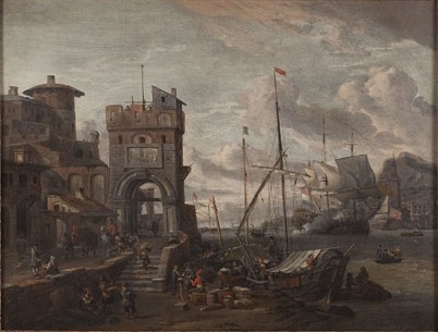An Italian Harbor., 1654, Abraham Storck