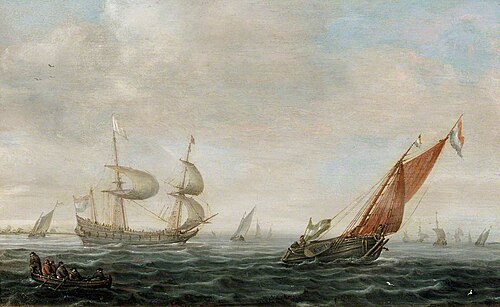 Seascape with Shipping, , Abraham de Verwer