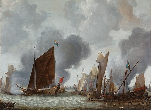 The Battle of the "Slaak", 1633, center panel, 1634, Abraham de Verwer