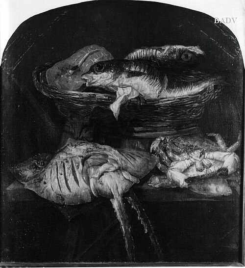 Fischstillleben mit Taschenkrebsen, 1645, Abraham van Beijeren