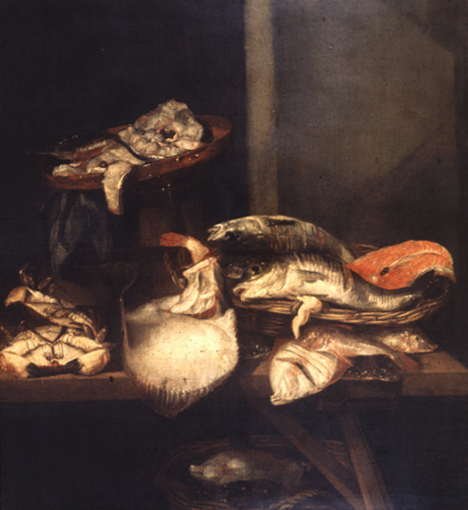 VERVALLEN Visstilleven,, 1657, Abraham van Beijeren