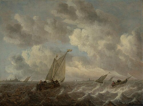 Bewegte See mit Fischerbooten, , Abraham van Beijeren