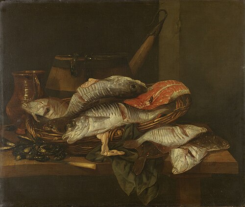 Still life with fish, 1660, Abraham van Beijeren