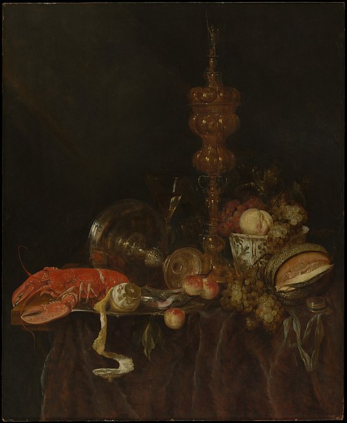 Still Life with Lobster and Fruit, 1651, Abraham van Beijeren