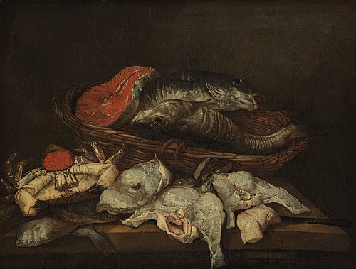 Still life with fish, 1650, Abraham van Beijeren