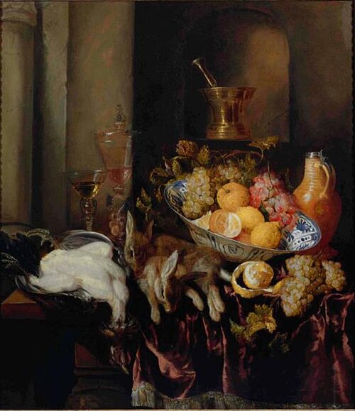 Still life with fruit and game, 1660, Abraham van Beijeren