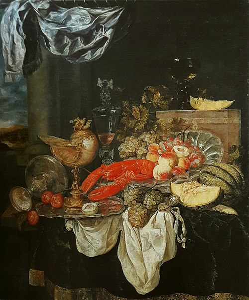 Grande nature morte au homard, 1653, Abraham van Beijeren