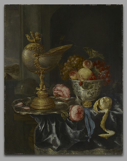 Banquet Still Life with Nautilus Cup, 1650, Abraham van Beijeren