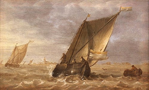 Fishing Boats in a Fresh Breeze, 1663, Abraham van Beijeren