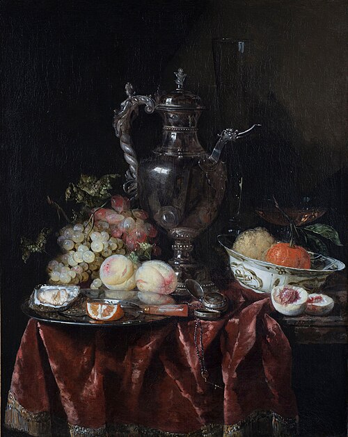 Still-Life with a Silver Ewer, 1655, Abraham van Beijeren