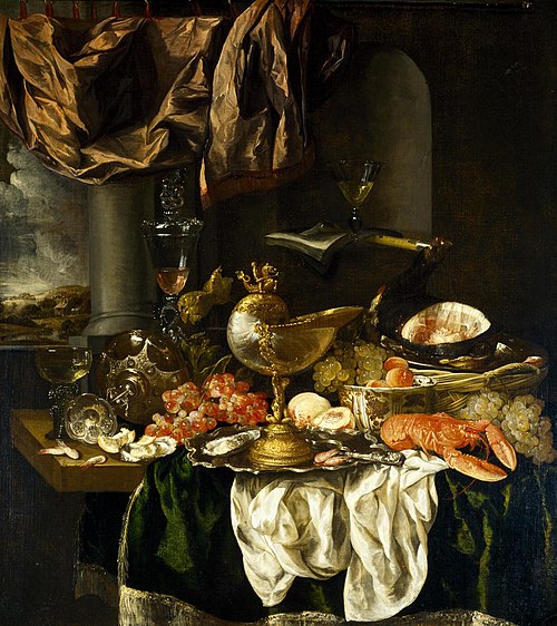 Still Life with Landscape, 1650, Abraham van Beijeren