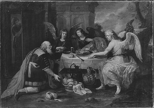 Abraham bewirtet die drei Engel, 1635, Abraham van Diepenbeeck