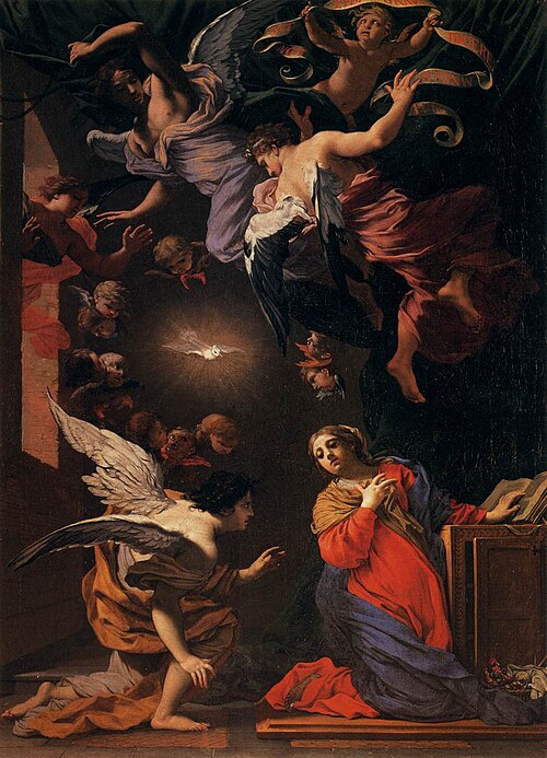 L'annonciation avec des anges, 1655, Michel Dorigny