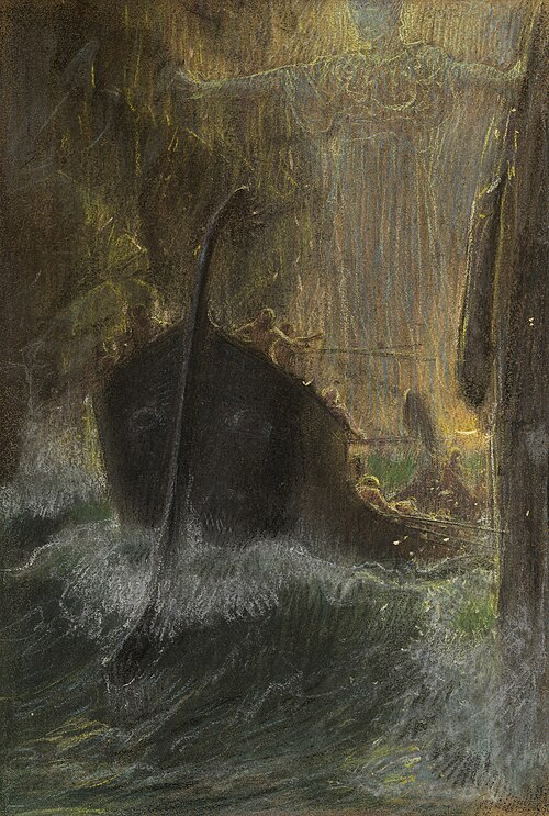 Zwischen Skylla und Charybdis, 1910, Adolf Hirémy-Hirschl