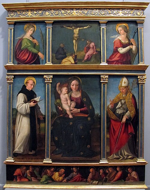 Virgin and Child, saints, Last Supper, 1521, Agostino Tesauro