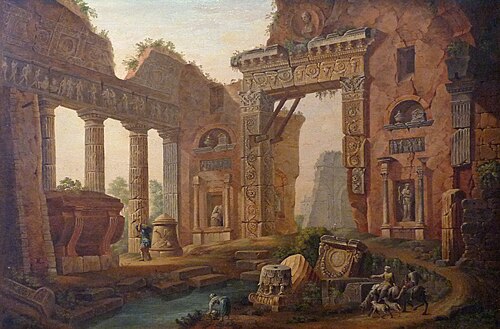 Ruines tirées des thermes antiques dans la ville de Nîmes, , Charles-Louis Clérisseau