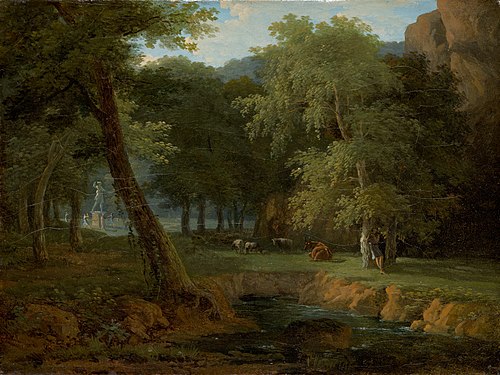 Woodland Scene with Nymphs and a Herm, 1810, Jean-Victor Bertin
