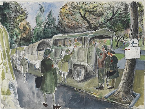 CANADIAN WOMEN'S ARMY CORPS BRASS BAND, 1945, Molly Lamb Bobak