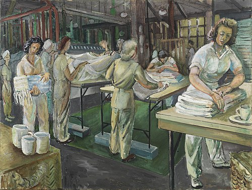 NUMBER 1 STATIC BASE LAUNDRY, 1945, Molly Lamb Bobak