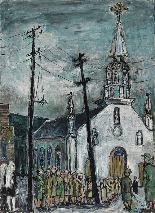 Roman Catholic Church Parade, Ottawa, 1945, Molly Lamb Bobak