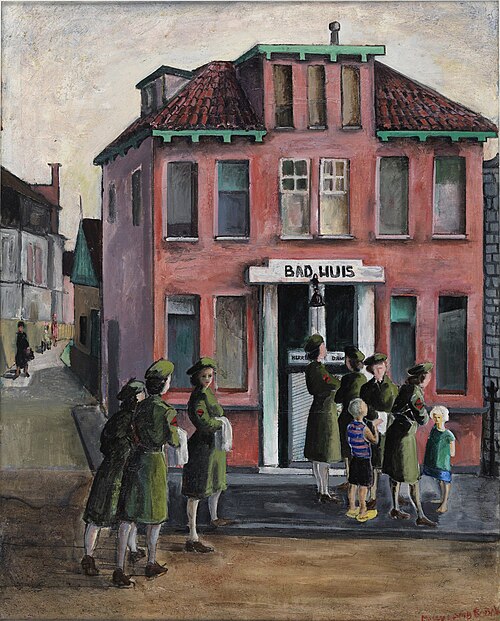 The Bath House, Apeldoorn Holland, 1946, Molly Lamb Bobak