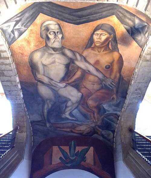 Cortés y La Malinche, 1926, José Clemente Orozco