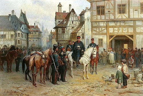 General Gebhard Leberecht von Blücher and Cossacks in Bautzen, 1813, 1885, Bogdan Willewalde