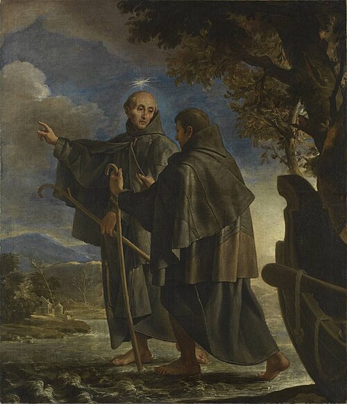 Der hl. Petrus von Alcántara wandelt über den Fluss Quadiana, 1690, Claudio Coello