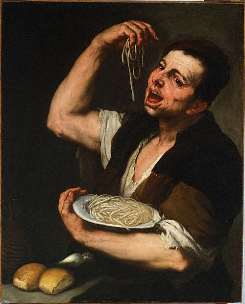 Pasta Eater: Allegory of Taste, 1660, Luca Giordano