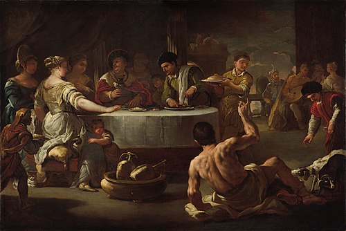 Dives and Lazarus, , Luca Giordano