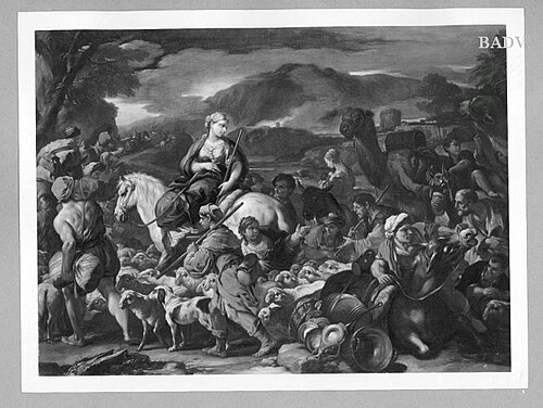 Carawane + many animals, 1657, Luca Giordano