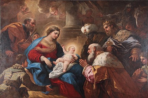 Adoración de los Reyes Magos, 1700, Luca Giordano