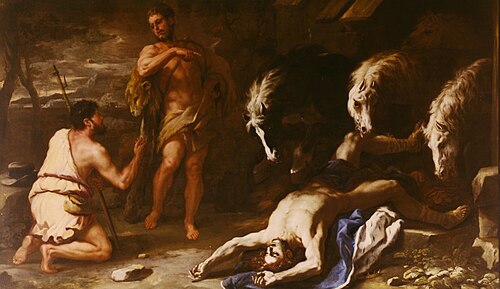 Ercole getta Diomede in pasto ai suoi cavalli, 1685, Luca Giordano