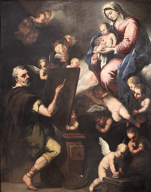Saint Luke Painting the Virgin, 1650, Luca Giordano