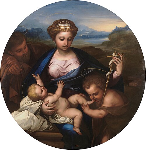 The Holy Family with Saint John, 1655, Luca Giordano