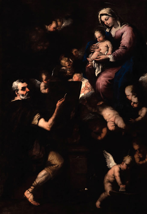 Saint Luke paints the Virgin, 1660, Luca Giordano