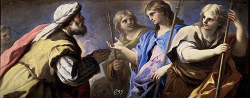Abraham adorando a los tres ángeles, 1694, Luca Giordano