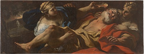 Lot embriagado por sus hijas, 1694, Luca Giordano