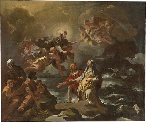 Saint Bridget saved from a shipwreck by the Virgin Mary, 1700, Luca Giordano