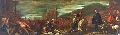 Felipe II, con sus arquitectos, inspecciona las obras de El Escorial, 1692, Luca Giordano