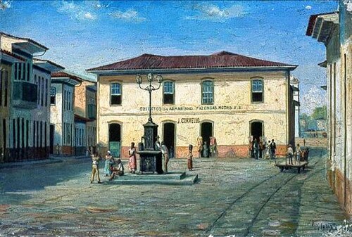 Pátio interno da Cadeia de Santos, 1900, Benedito Calixto de Jesus