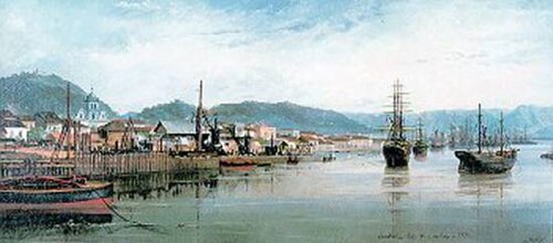 Santos - As Obras do Cais, 1890, Benedito Calixto de Jesus