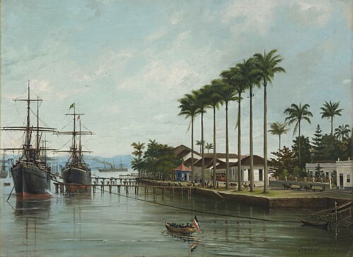 Porto de Santos, SP (visto à direita), 1890, 1890, Benedito Calixto de Jesus