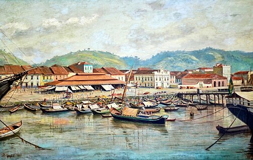 Banca de Peixe e Mercado das Canoas, 1887, Benedito Calixto de Jesus