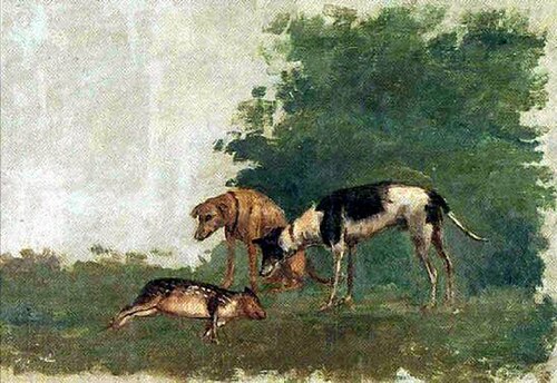 Dogs and a capybara, , Benedito Calixto de Jesus