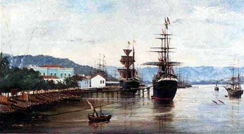 Der Hafen von Santos, 1888, Benedito Calixto de Jesus