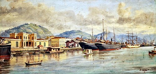 Porto de Santos, 1914., 1914, Benedito Calixto de Jesus