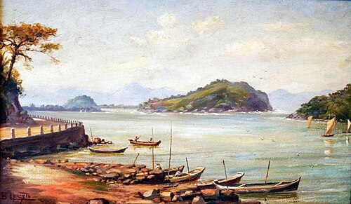 Praia de São Vicente., 1950, Benedito Calixto de Jesus