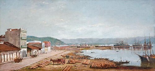 Porto do Consulado e Serra do Mar, 1887, Benedito Calixto de Jesus